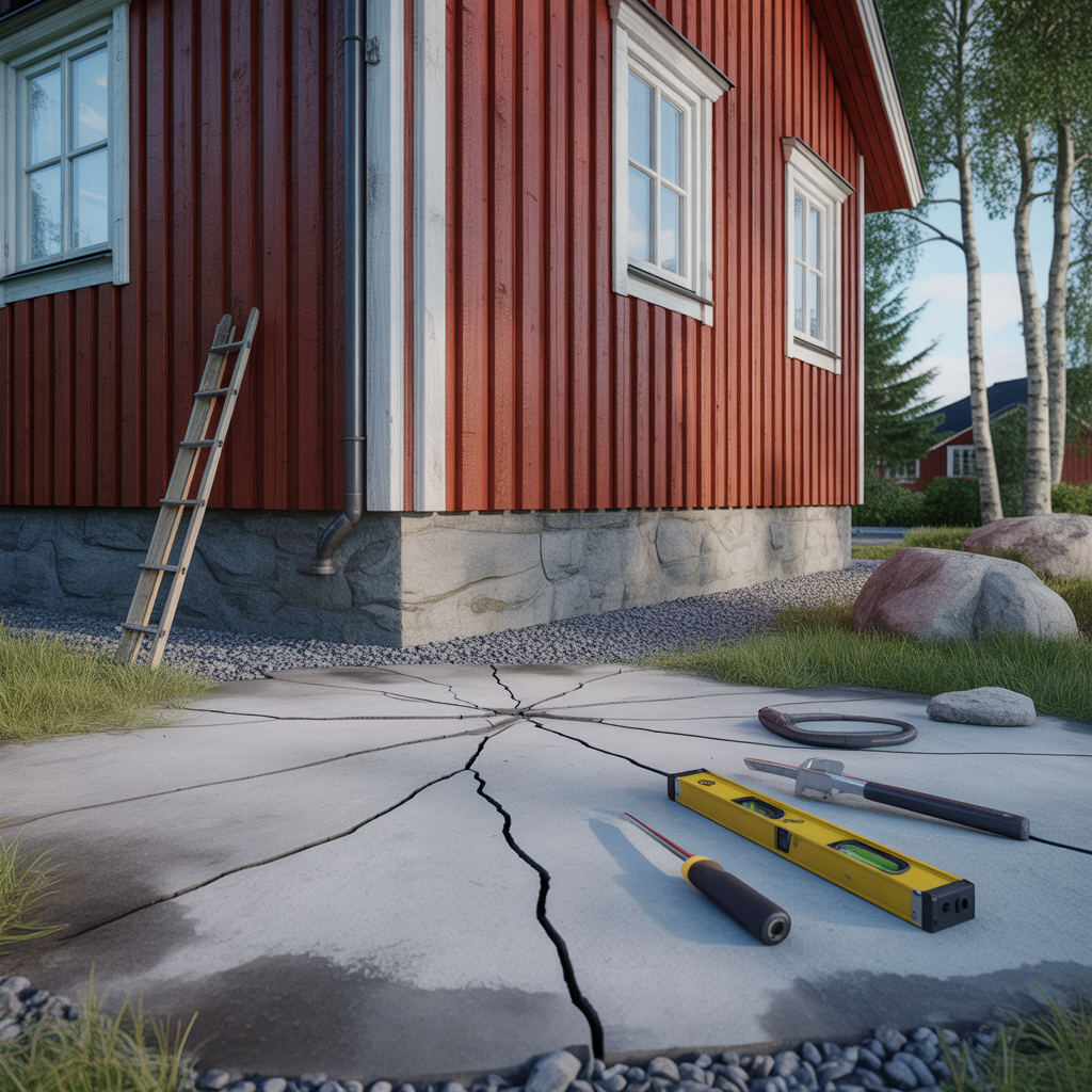 felsok sprickor i betongplatta orsaker atgarder kostnad